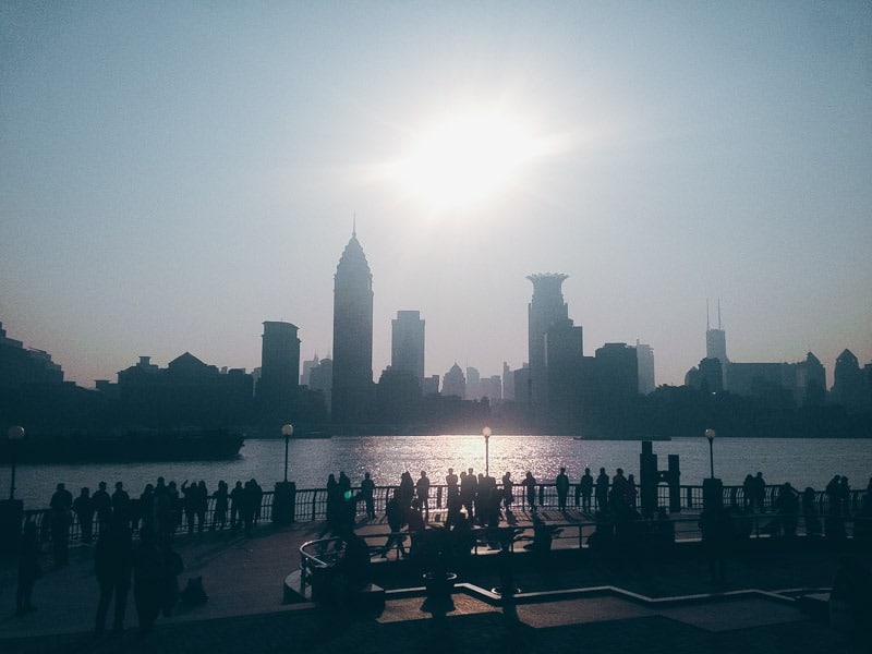 Vue sur le Bund depuis Pudong